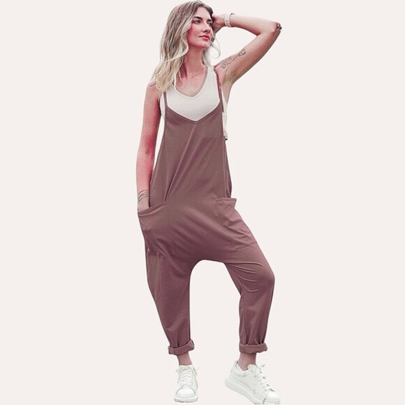 PAPER LABEL "Nicola" Jumpsuit In Hazelnut - Picture 1 of 7